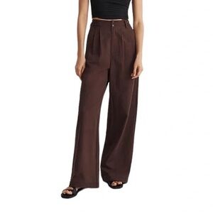 Madewell The Petite Harlow Wide-Leg Pant / PETITE 4 / CHOCOLATE RAISIN